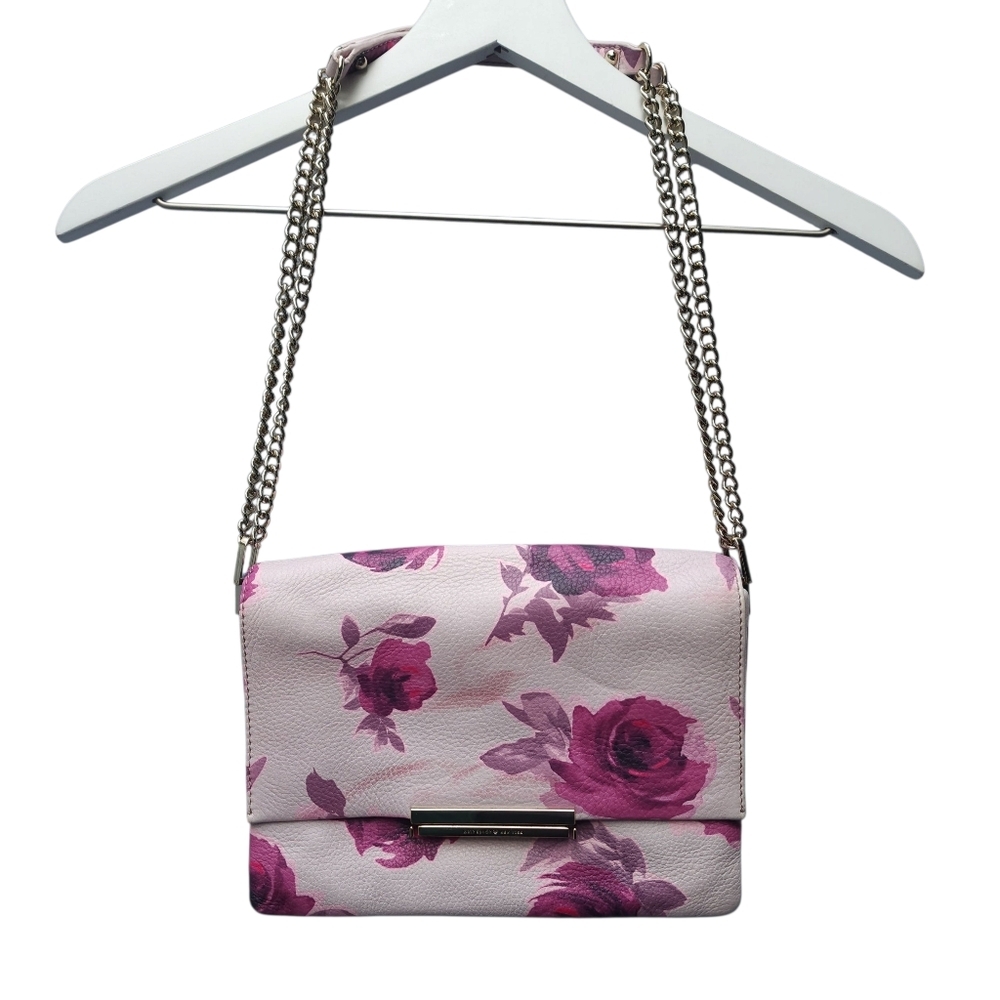Kate Spade Emerson Place Roses Lenia Leather Shoulder Bag In Plum Dawn - Picture 3 of 13